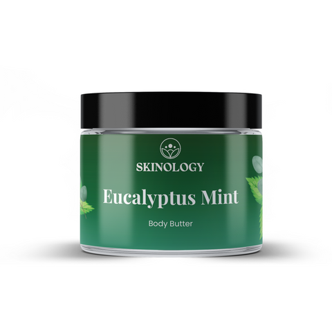 Eucalyptus Mint Body Butter         (4 oz)This whipped body butter is a luxurious and nourishing blend of natural ingredients that deeply moisturizes, soothes and hydrates the skin.Skinology Natural SkincareSkinology Natural Skincare